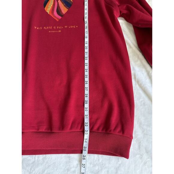 FARM Rio NWT Warm Welcome Sweatdress Sweatshirt Dress Red Rainbow Heart Size L - Picture 8 of 14